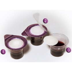 Pre-filled , one-pass disposable communion cups
